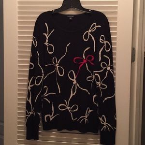 Holiday “ribbons” LS sweater